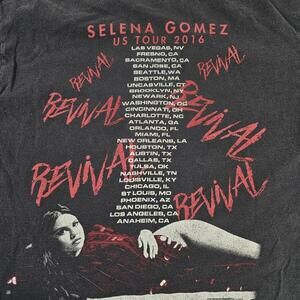 SELENA GOMEZ Revival Tour 2016 Concert T-Shirt Black Small Double-Sided Venues M